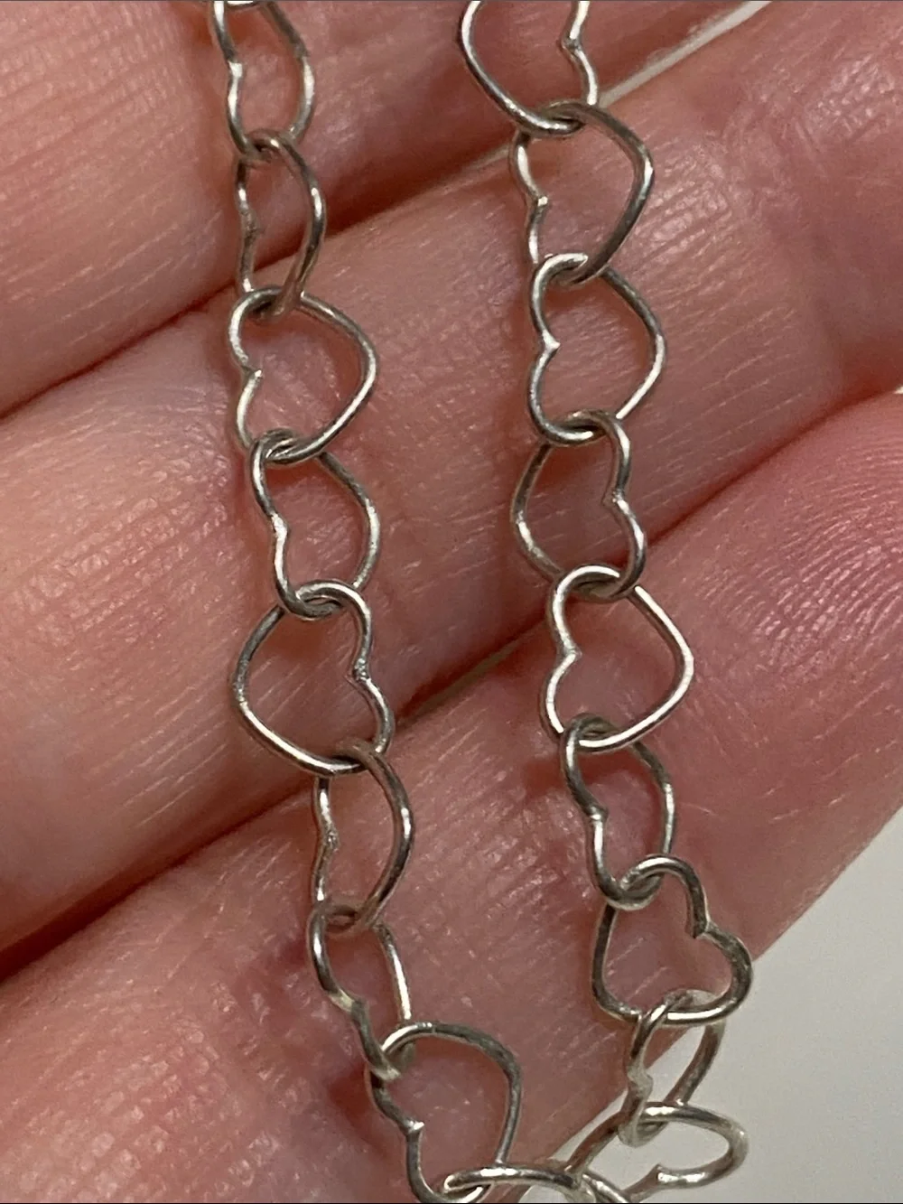 925 Italy Silver Heart Link Bracelet